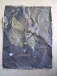 Schäden an der Originalkopie "Heilige Agnes" nach Ribera, Exponat des Reiff-Museums