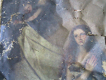 Schadensdokumentation an der Originalkopie "Heilige Agnes" nach Ribera, Exponat des Reiff-Museums